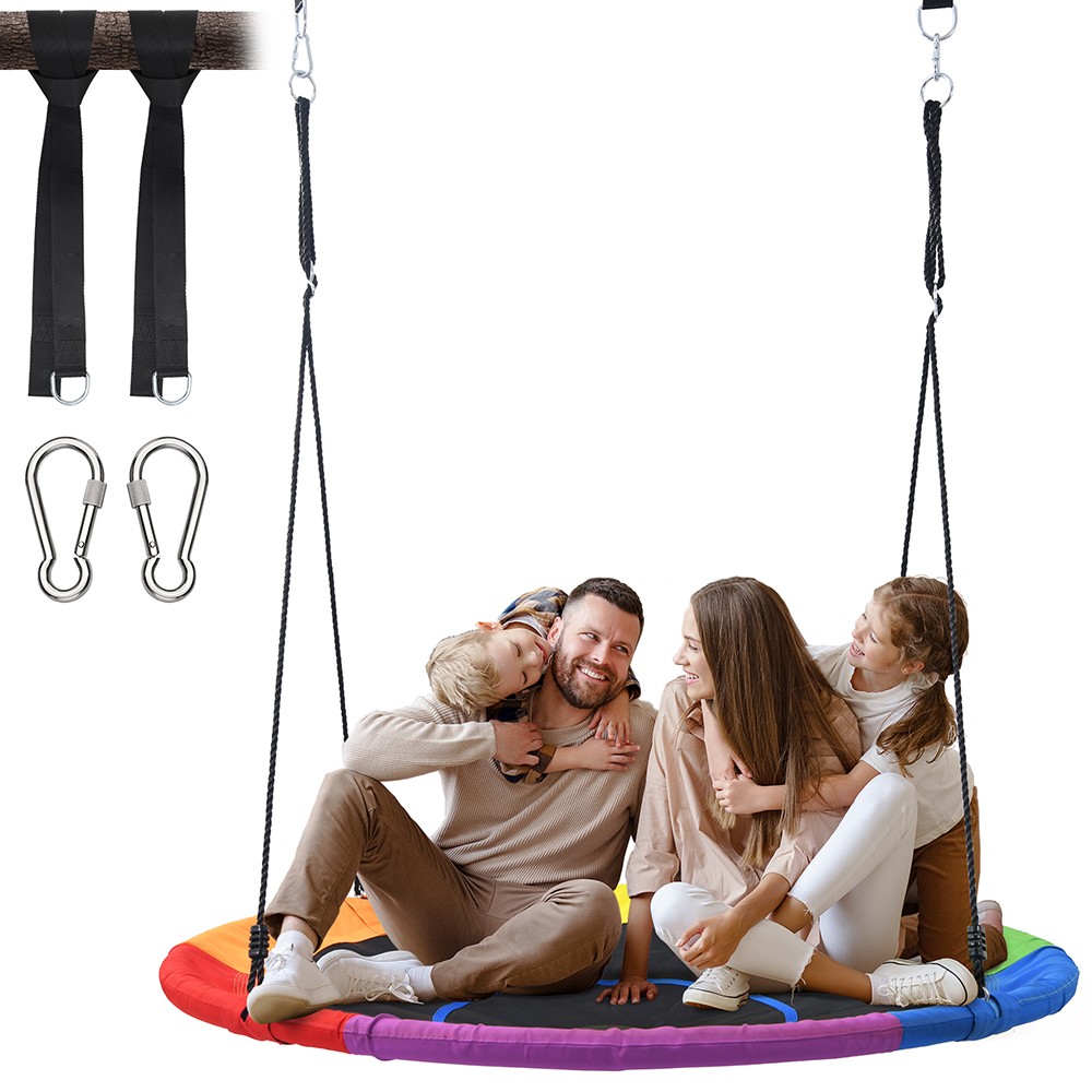 60″ Tree Swing Saucer Swing Set 900D Oxford Hammock Round with 2 Hanging Straps