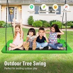 Goplus 700lbs Giant 60″ Platform Tree Swing Outdoor w/ 2 Hanging Strap Green