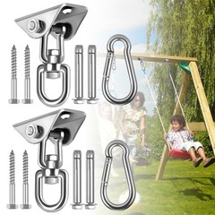 2-Pack Hammock Hanging Kit, 360-Degree Swivel Heavy-Duty Swing Hooks, Support…
