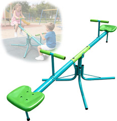 Outdoor Kids Teeter Totter with 360° Spin and 5-Prong Support Legs