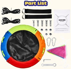 Tree Swing, Saucer Swing, 40 inch 900lbs Weight Capacity, with Adjustable Han…