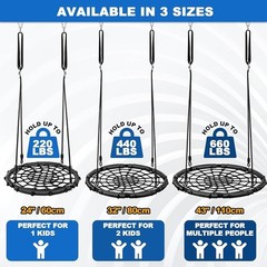 43in Tree Swing Outdoor Indoor Kids Fun Durable Family Activity Backyard Gift US