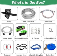 Ultimate 80FT Zip Line Kit for Backyard Adventures – Easy Setup & Safety Focused