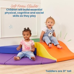 ECR4Kids SoftZone Adventurer’s Summit Slide, Corner Climber, Assorted, 4-Piece