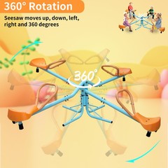 Quad-Seat Spinning Teeter Totter Seesaw for Kids Outdoor Playground