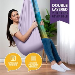 Indoor Sensory Swing for Kids or Outdoor – Holds 300lbs, Double Radiant Wave