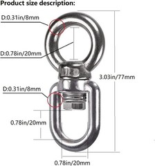 Heavy-Duty 360° Spring Swivel Bearing for Hammocks, Swings & Yoga Chairs