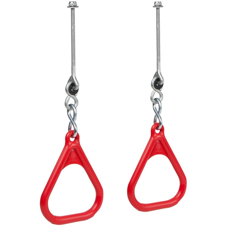 SWING SET STUFF TRAPEZE RINGS RED WITH HANGERS (PAIR) equipment accessories 0244