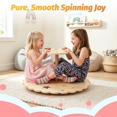 Wooden Spinner Seat, Large Spinner Seat for Kids & 2 Riders, Heavy Duty 250lb