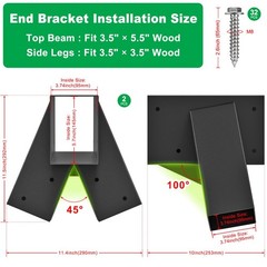 Heavy-Duty Swing Set Brackets, A-Frame Swing Set Hardware Kit, 2 End Brackets…