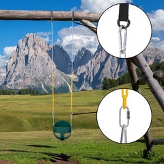 High Back Full Bucket Swing Seat Swing Set with 66 in Coated Chain,2PCS Snap …