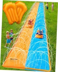 30FT Slip and Water Slide, Extra Long Slip n 30ft-Double Lane Blue and Orange