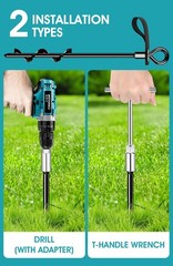 8Pcs 15″ Heavy Duty Screw in Ground Anchors w/ Straps High Wind _ SALE OFF