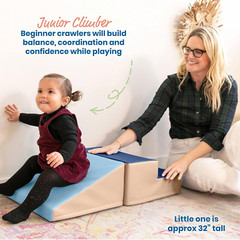Softzone Junior Little Me Climb and Slide, Beginner Climber, Earthtone, 2-Piece