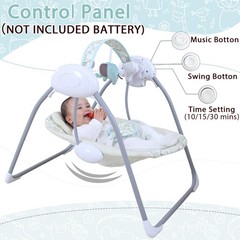 Baby Swing for Infant,Newborn Swing with Music,5 Speed Levels,Timing Setting,…