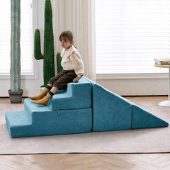 Toddler Counch Slide Indoor Playground Set, Safe Soft Foam Climbing Blocks with