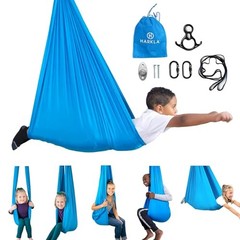 Sensory Swing for Kids & Adults – Holds 300lbs, 110″ Swing + No Swivel Blue