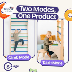 Swedish Ladder with Convertible Play Table | Montessori Climbing Set for Kids, I