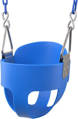 Toddler Swing, Full Bucket Baby Swing Seat & Iron Chains (Blue) | Baby Swing Out