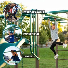 New Lifetime Big Stuff Deluxe Swing Set + 2 Slides, Monkey Bars Outdoor Kids Fun