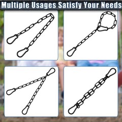 2 Pack Hanging Swing Chain with 4 Carabiners 25in, 660LB 25in×2pcs Black
