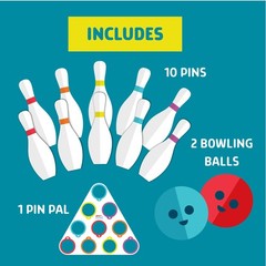 Chuckle & Roar 10Pin Kids Bowling Set with Pin Pal – Indoor Active Game for F…