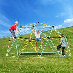 10FT Climbing Dome Geometric Dome Climber with Hammock Swing Jungle Gym