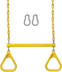 Jungle Gym Kingdom Yellow Swing Set Accessories – Trapeze Bar & Heavy Duty Chain