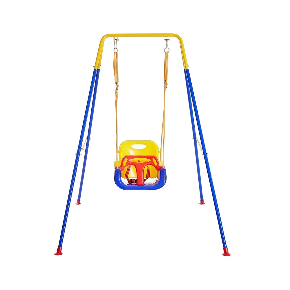 FUNLIO 3-in-1 Toddler Swing Set with 4 Sandbags, Indoor/Outdoor Baby Swing wi…