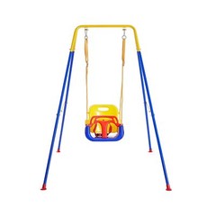 FUNLIO 3-in-1 Toddler Swing Set with 4 Sandbags, Indoor/Outdoor Baby Swing wi…