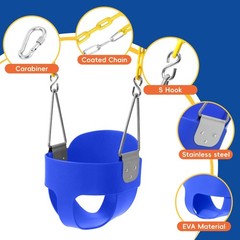 Take Me Away Toddler Swing – High Back Bucket Seat, Plastic-Coated Chains, Co…