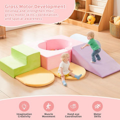 Climbing Toys for Toddlers Indoor,7-Piece Foam Toddler Climbing Blocks Set, Colo