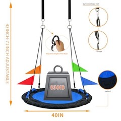 40 Inch Tree Swing ，Spider Web Tree Swing,800Lb Weight Black-40inch