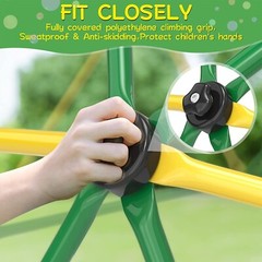 10FT Climbing Dome Climber 2 in 1 Hammock Swing Jungle Gym for Kids Outdoor Play