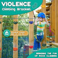 25PCS Rock Climbing Holds Kit with Rope & Mounting Hardware for Kids