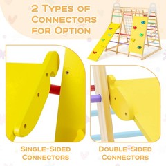Costway 8-in-1 Jungle Gym Playset, Wooden Climber Play Set w/ Monkey Bars