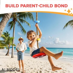 Climbing Rope Tree Swing with Platforms and Swing Seat Outdoor Playground for…