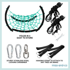 500LB Spider Web Swing 40 Inch For Kids, Fun Outdoor Activity (Straps Included)