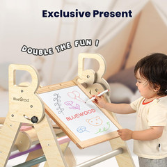 Pikler Triangle Set, 7-In-1 Foldable Wooden Toddler Climbing Toys Indoor Playgro