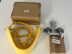 ABUSA 2 PACK METAL BRACKETS WITH YELLOW COATED CHAIN SWING NEW IN BOX