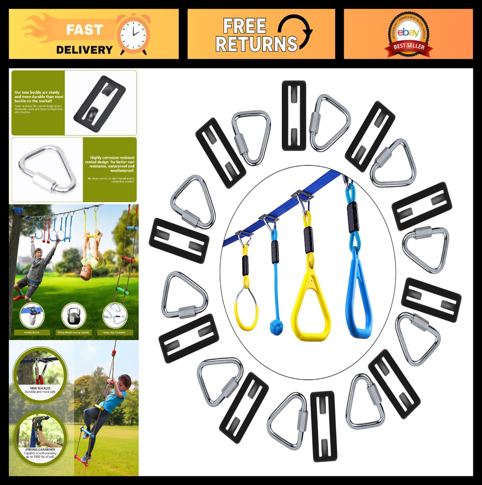 Upgraded 2” Slackline Quick Buckle – Easy Install, No Tearing, Obstacle Course A