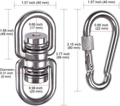 Heavy Duty Bearing Swing Swivel, 360° Rotational Hanging Accessory with 2 Qui…
