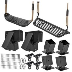 B: 4 Black Base Bracket +2 Black Frame Bracket + 4 Swing Hanger +2 Swing Seat