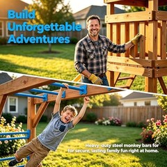 16.5 Inch Heavy Duty Steel Monkey Bars, 10 Pack Metal Ladder Rungs for Blue