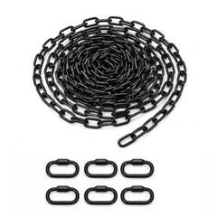6 Pack Long Black Chain Link for Porch Swing Hanging Chains Decorative Coated…