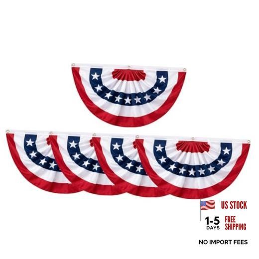 5 Packs American Bunting Flags Outdoor 3×6 5 pcs-3×6 buntings(Not Embroidered)