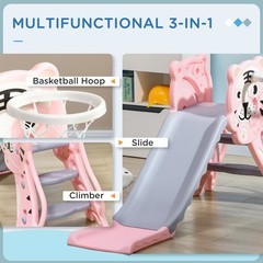 Slide for Kids with Basketball Hoop for Indoor Use, Easy Set Up Baby Slide