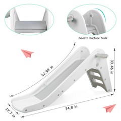 3 in 1 Slide for Kids Indoor Baby Play Climber Slide Set with Basketball Hoop