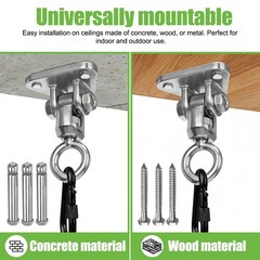 Heavy Duty Swing Hangers Kit w/Snap Hooks for Indoor/Outdoor Ceiling Mounts