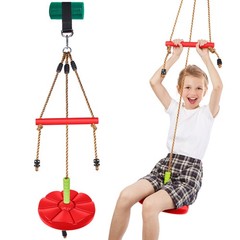 Tree Swing Set Disc Swing with Monkey Bars Accessories Rope Swing Outdoor Play